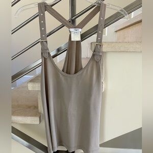 Vintage Vertigo Taupe open back Women's Top